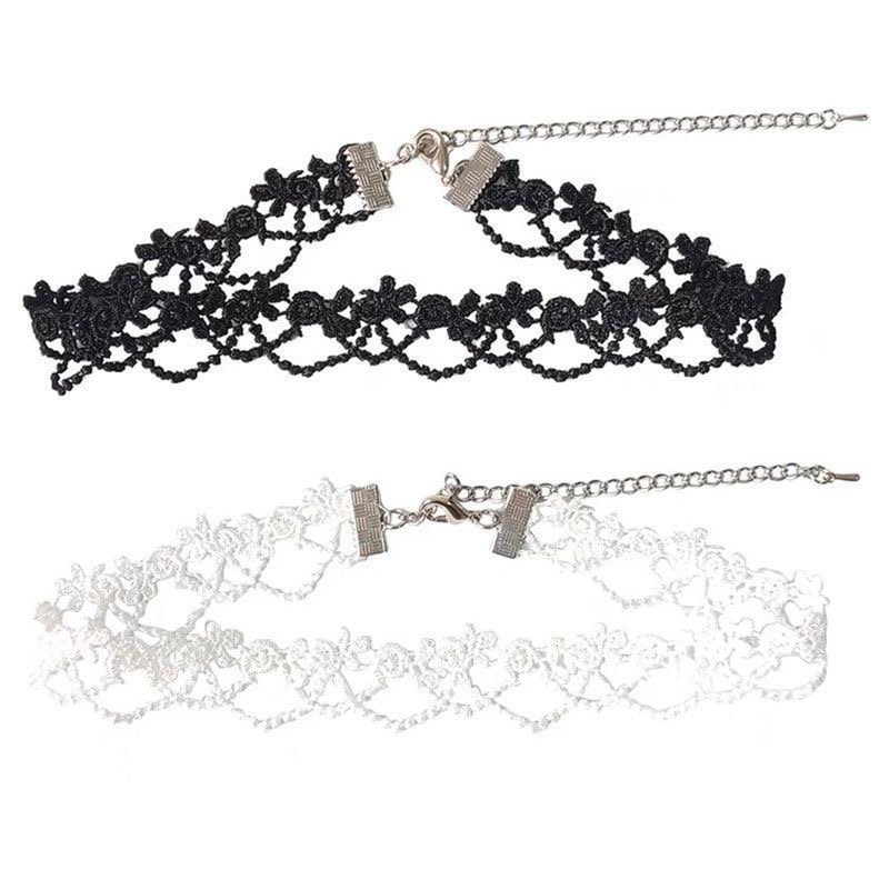 Black White Lace Lolita Accessory Necklace Gothic Choker