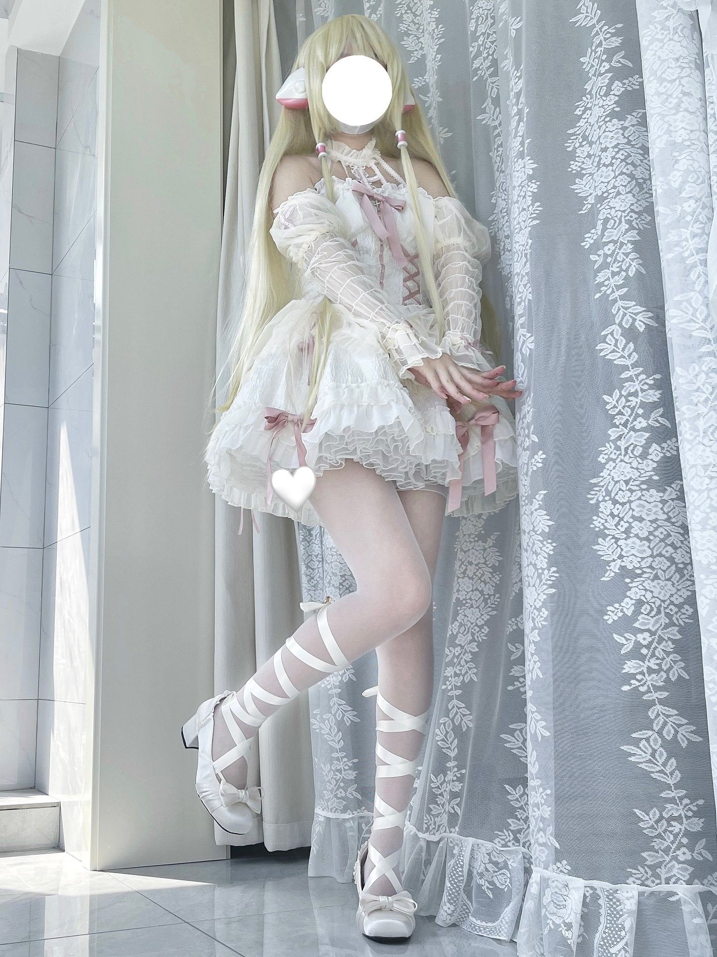 Lolita Shoes Cute Square Head Elegant Low-heeled Satin Mary Jane