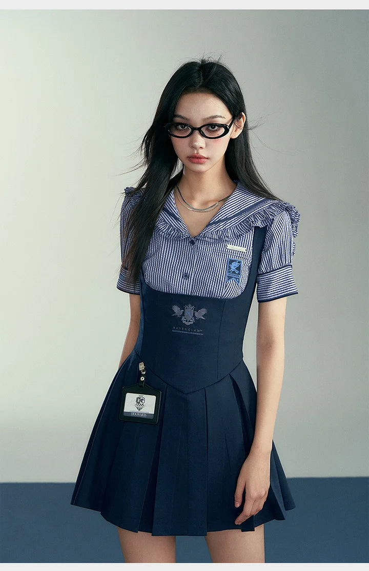 Academic Department Set Joint Fish Bone Waist Strap Skirt College Style Suit Academy Style