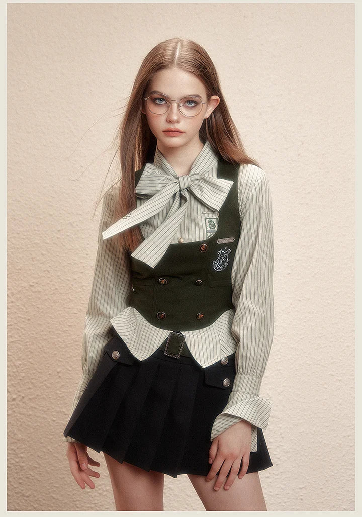 Academic Department Set Joint Skirt A-shaped Skirt College Pleated Skirt