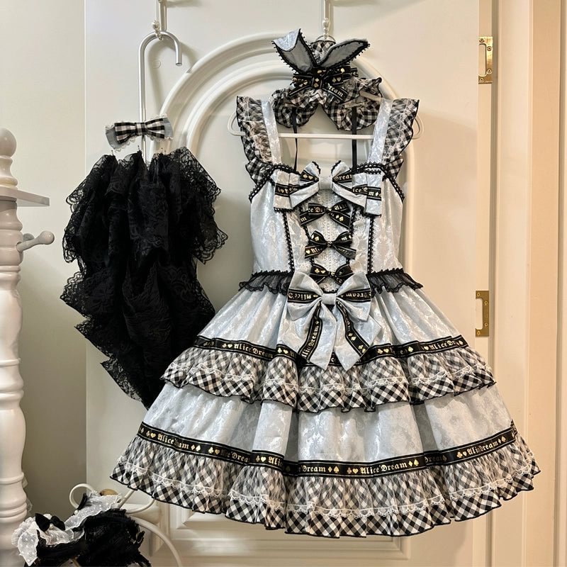 Apricot Blue Beige Bubble Short Sleeve Dress Lolita OP Sweetheart Cute