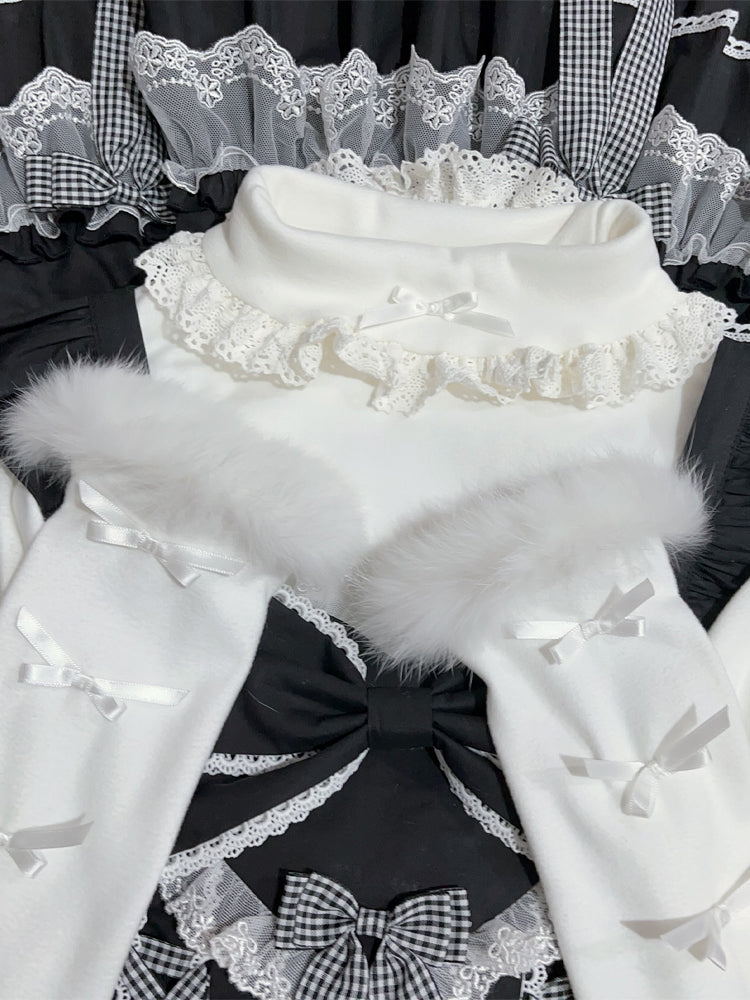 Autumn and Winter Lolita Long-sleeved Turtleneck Inner Soft Bottoming Shirt Sweetheart Top Blouse