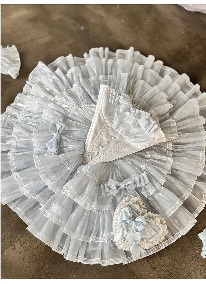 Baby Blue Lolita Outfit Princess Dress Ballet Style Fairy Wedding Dresses Ball Gown Prom Dresses