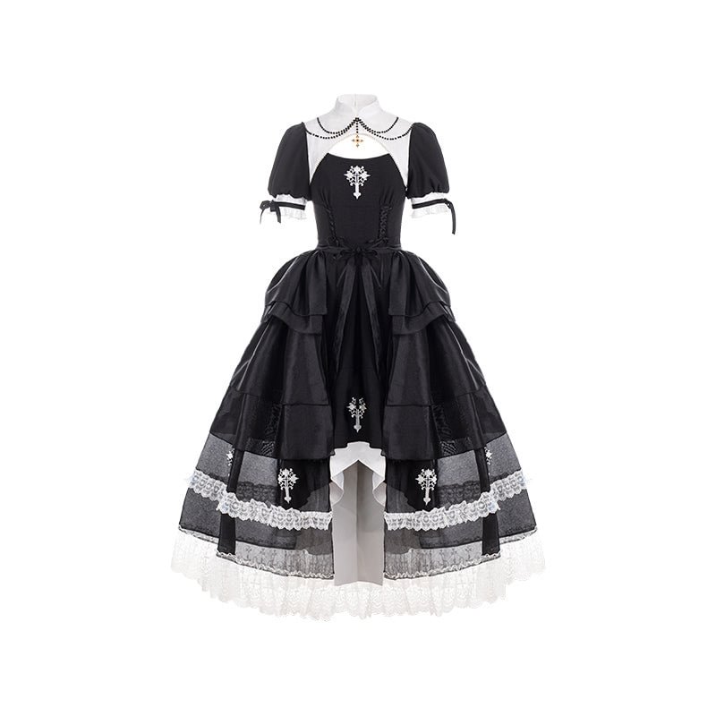 Black Elegant High Gothic Lolita Dress Fishtail SK