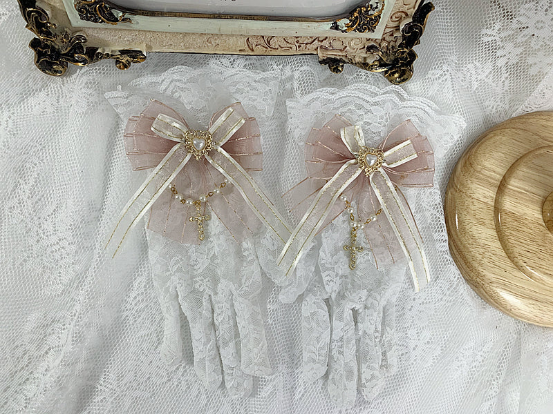 Black Lolita Handmade Gothic Elegant Lace Gloves Sleeve Accessories