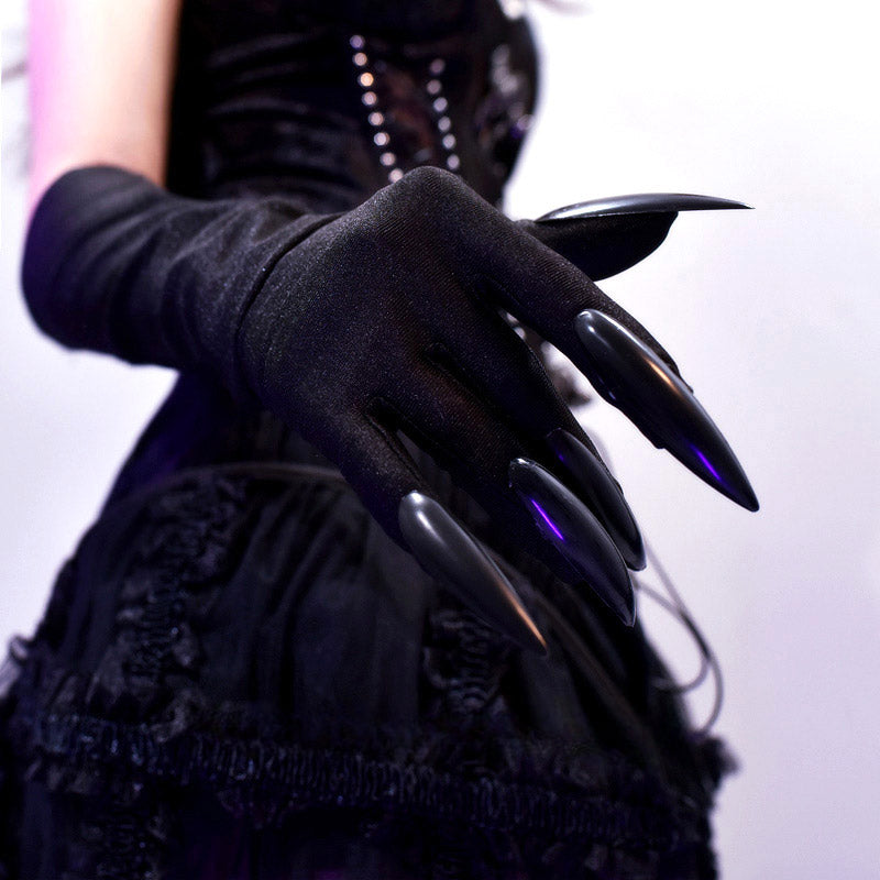 Black Lolita Lolita Punk Goth Gloves Nail Sleeves Halloween Accessories