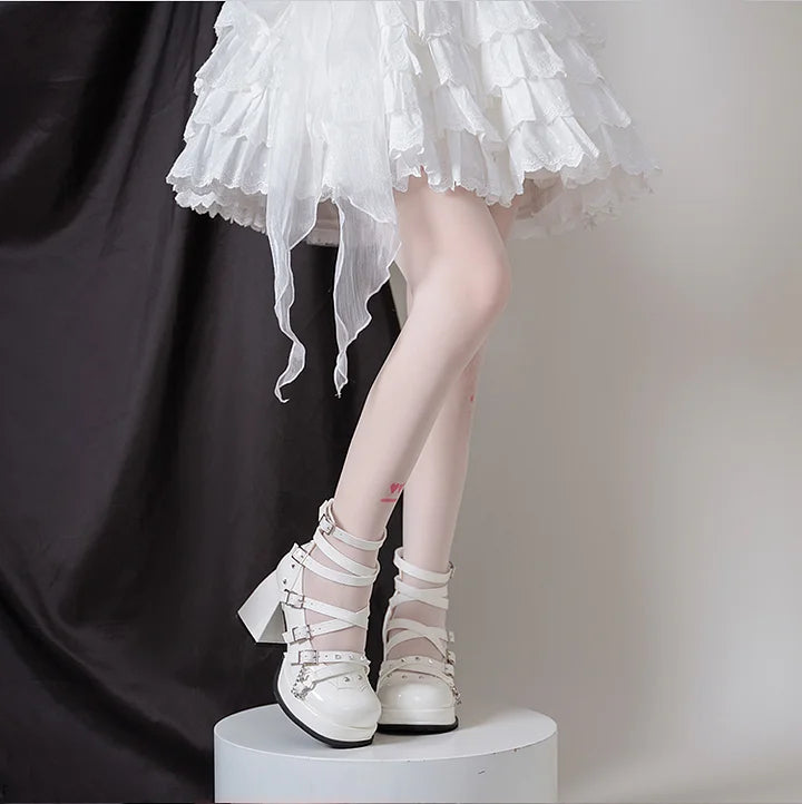 Lolita Shoes Black Punk Goth High Heels Marie Jean Sweet Cool Style