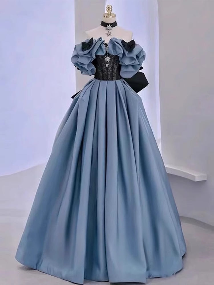 Classic Lolita High-end Blue Evening French Light Luxury Birthday Princess Performance Premium Dress