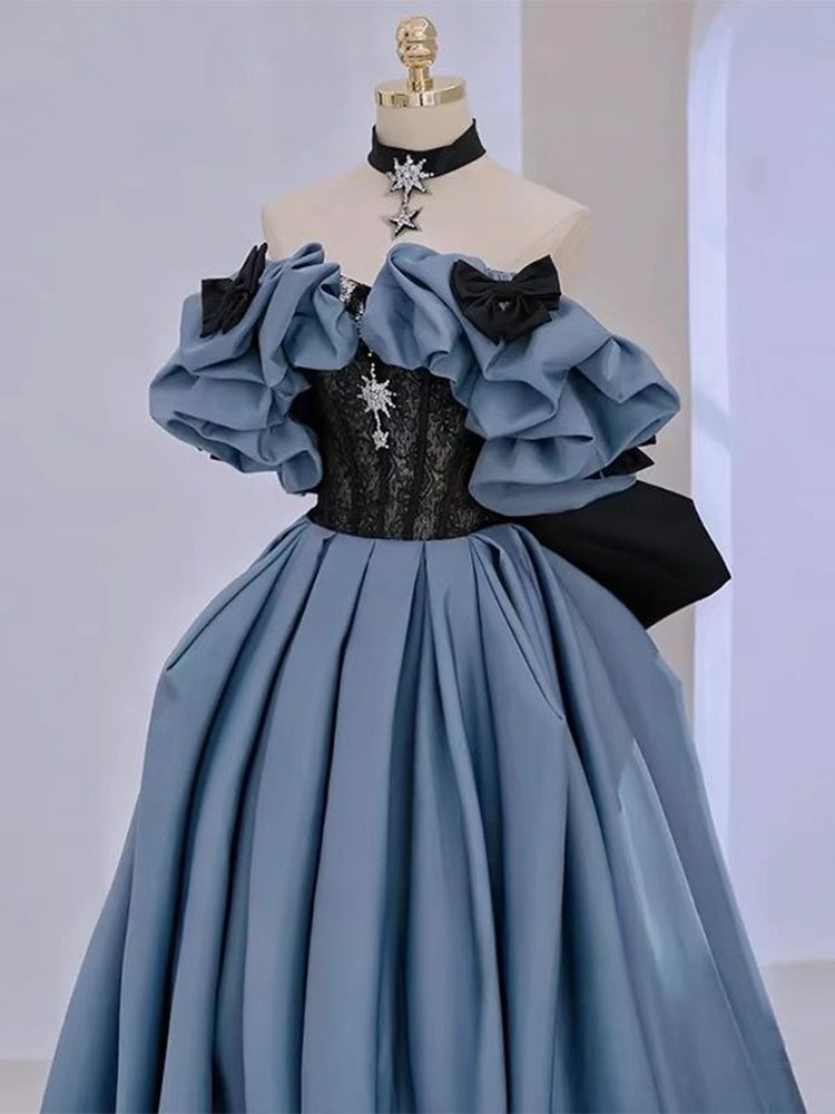 Classic Lolita High-end Blue Evening French Light Luxury Birthday Princess Performance Premium Dress