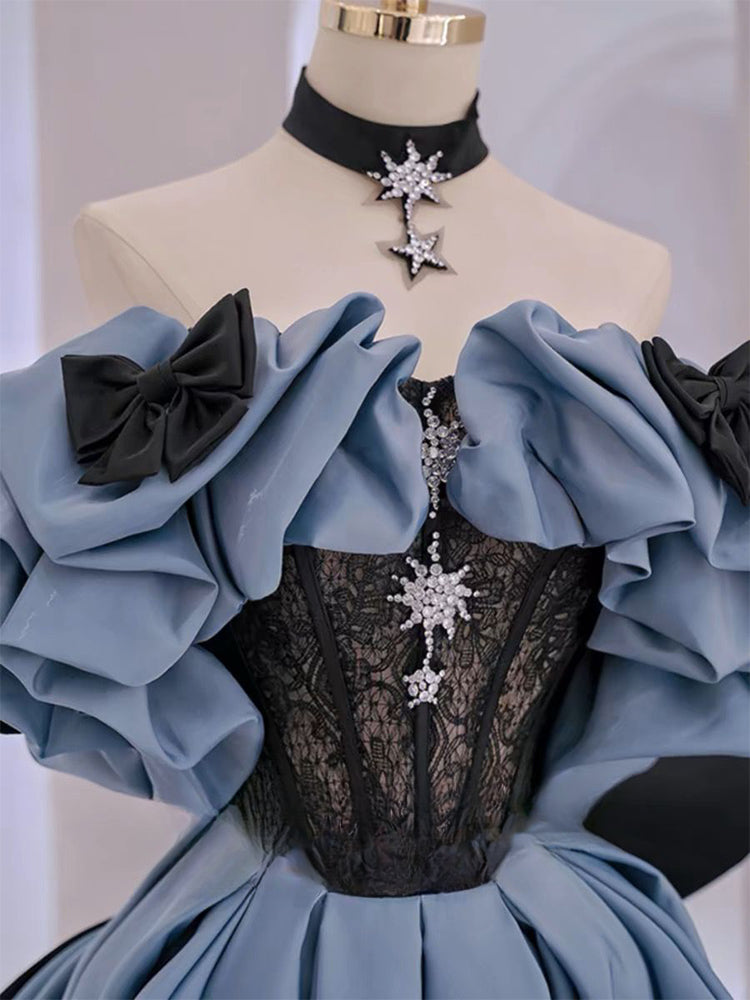 Classic Lolita High-end Blue Evening French Light Luxury Birthday Princess Performance Premium Dress