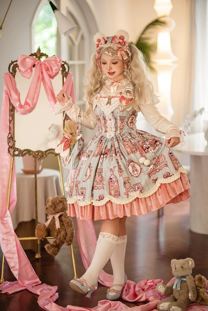Candy Sweetheart Cute Lolita Pink Dress JSK Layer Cake Skirt