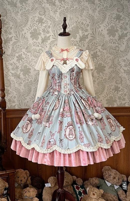 Candy Sweetheart Cute Lolita Pink Dress JSK Layer Cake Skirt