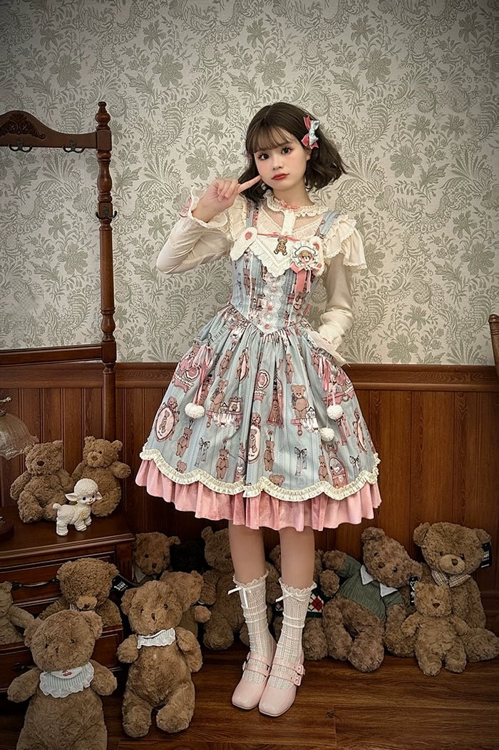 Candy Sweetheart Cute Lolita Pink Dress JSK Layer Cake Skirt