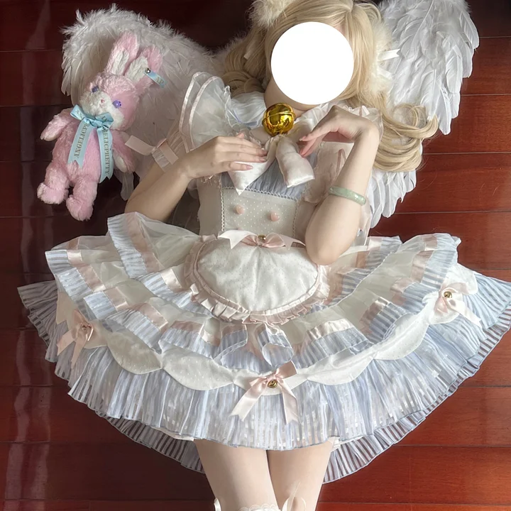 Cat Bell Sweet Beautiful Woman Servant Lolita Cute Dress Suit