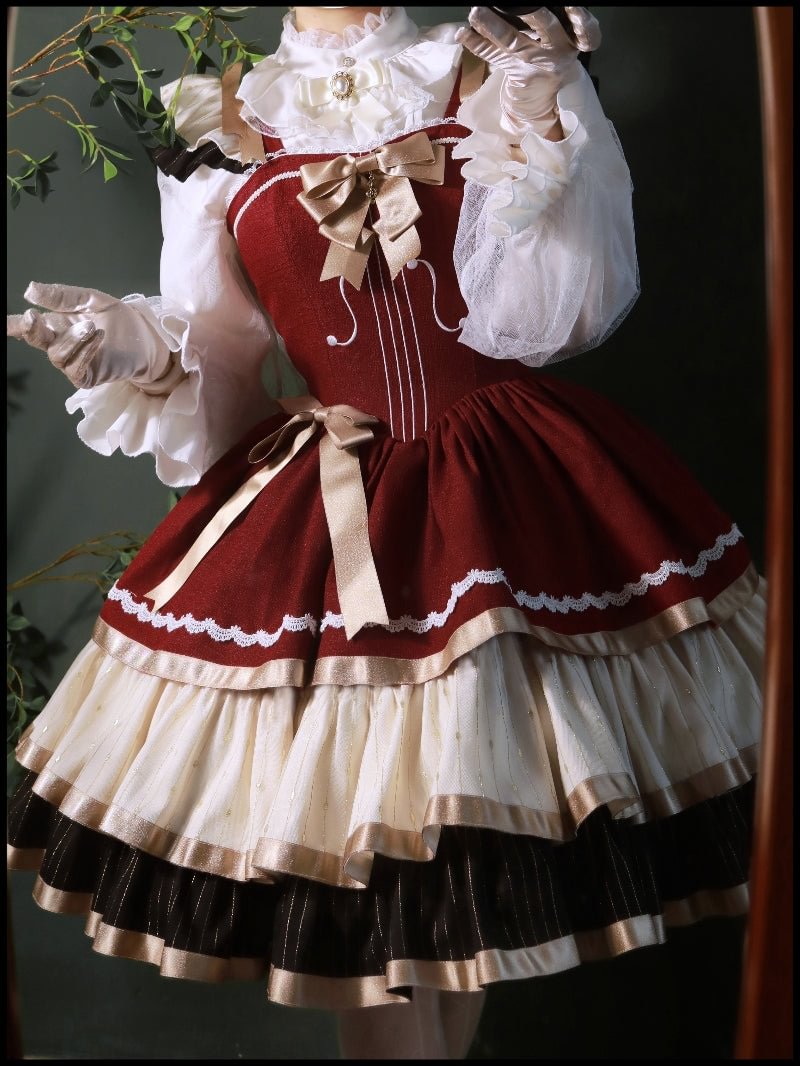Cello Vintage Elegant 3 Tiered Classic Lolita Jumper Skirt  Princess Dress