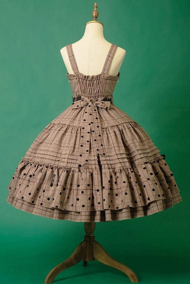 Chocolate Brown Classic Lolita JSK Dress Set Plus Size 3XL Lolita Dress  Jumper Skirt