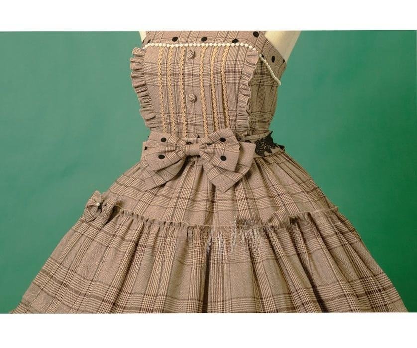 Chocolate Brown Classic Lolita JSK Dress Set Plus Size 3XL Lolita Dress  Jumper Skirt