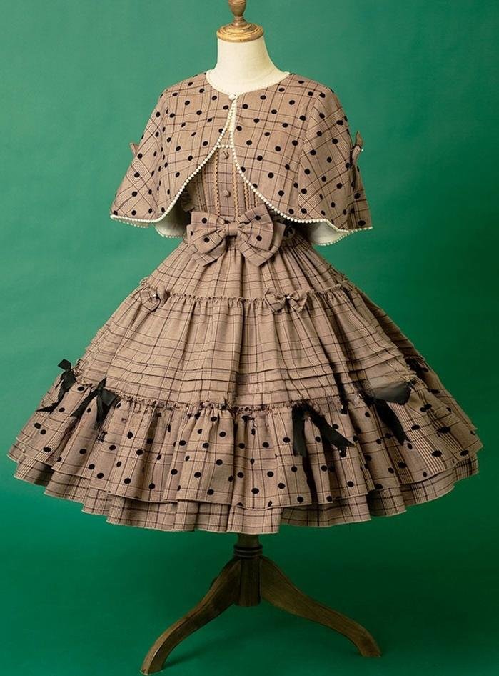 Chocolate Brown Classic Lolita JSK Dress Set Plus Size 3XL Lolita Dress  Jumper Skirt