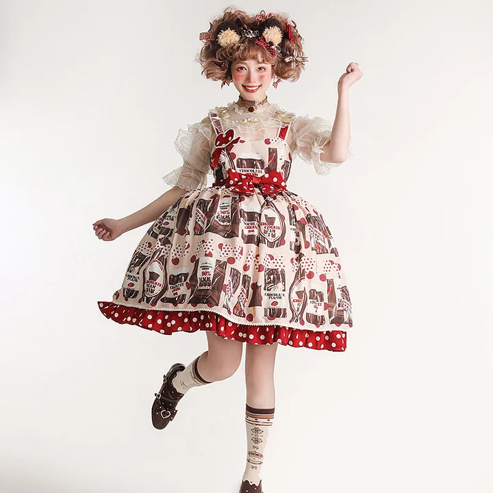 Chocolate Coffee Lolita Cute Daily Dress Sweet Dress