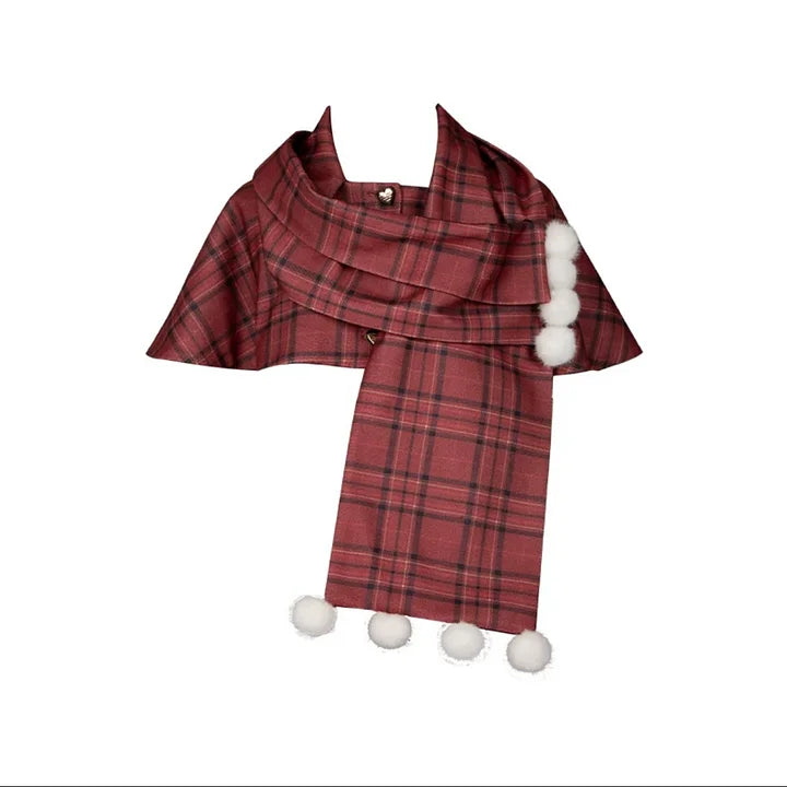 Christmas Dress Red Long and Short Fishbone Breast Support Cape Gemini Autumn&Winter Lolita