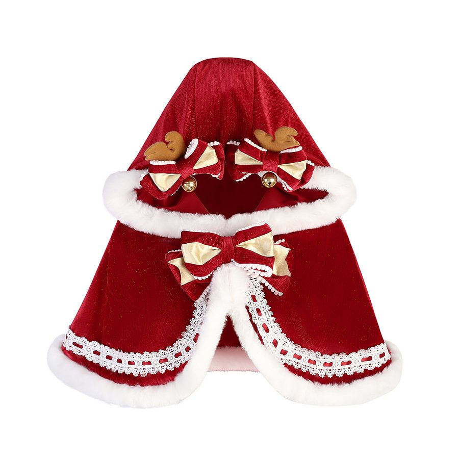 Sweet Lolita Red Cake Cape Dress Three-piece Set for Christmas