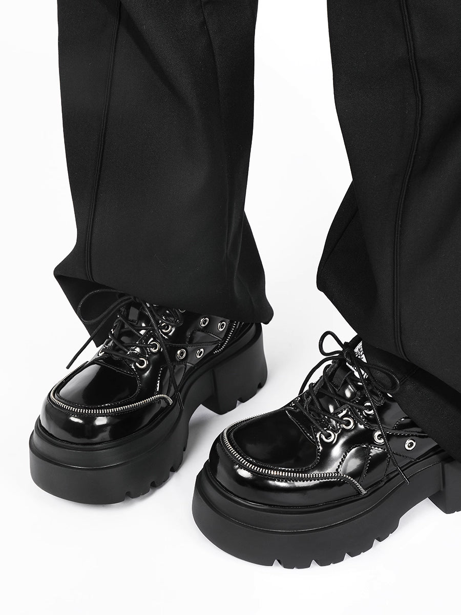 Chunky Platform Derby Shoes American Retro Mary Jane Lugg Sole Oxfords for Women