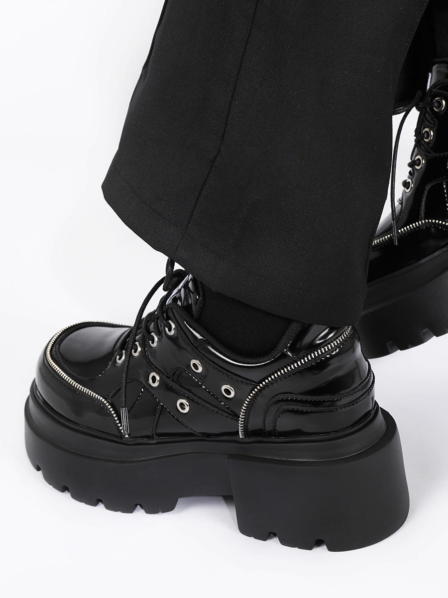Lolita Shoes Chunky Platform Derby American Retro Mary Jane Lugg Sole Oxfords for Women