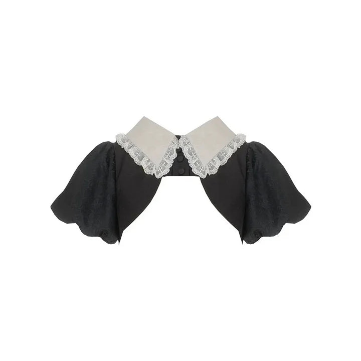 Classic Black Gothic Lolita Long Dresses in Autumn Elegant Maxi Dress JSK Coat