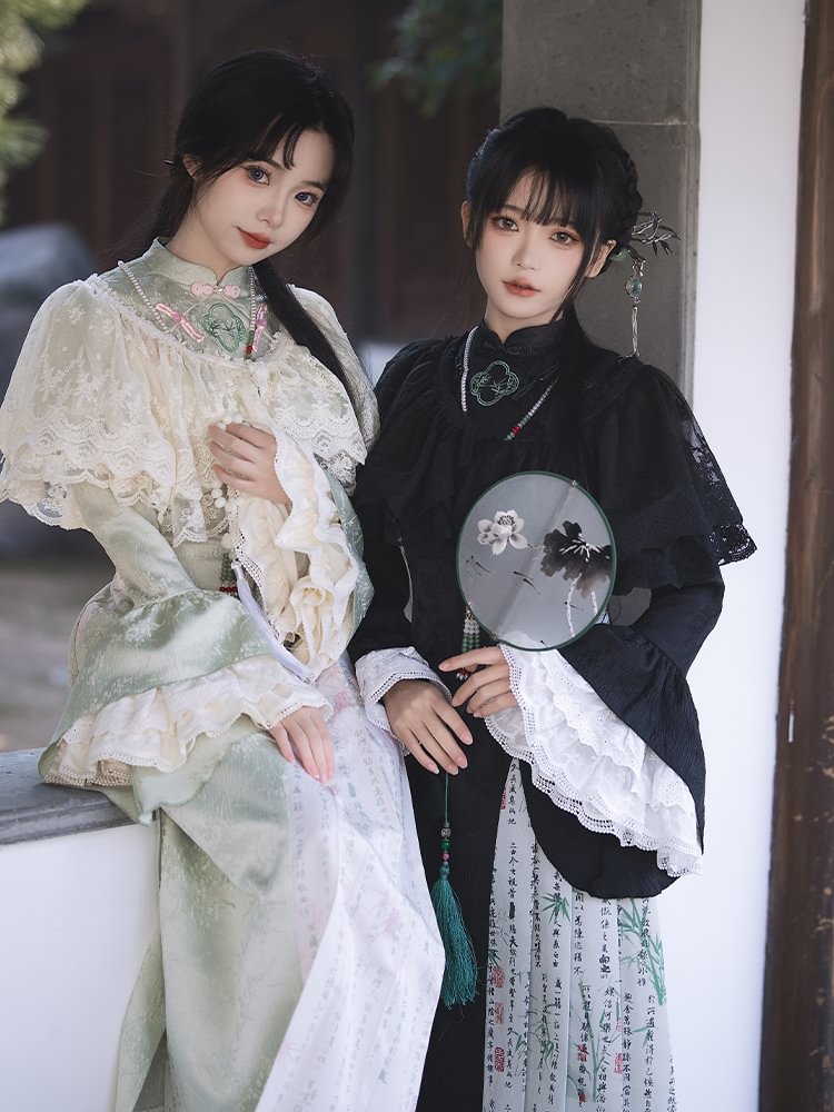 Classic Chinese Style Elegant Three Color Versatile Underwear Shawl for Spring and Autumn Blouse Shirt