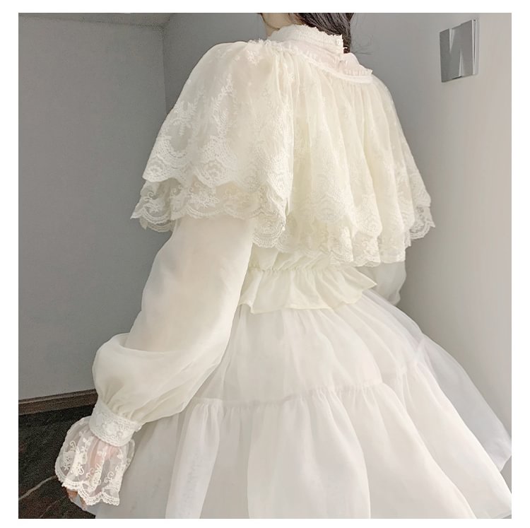 Classic Chinese Style Elegant Three Color Versatile Underwear Shawl for Spring and Autumn Blouse Shirt