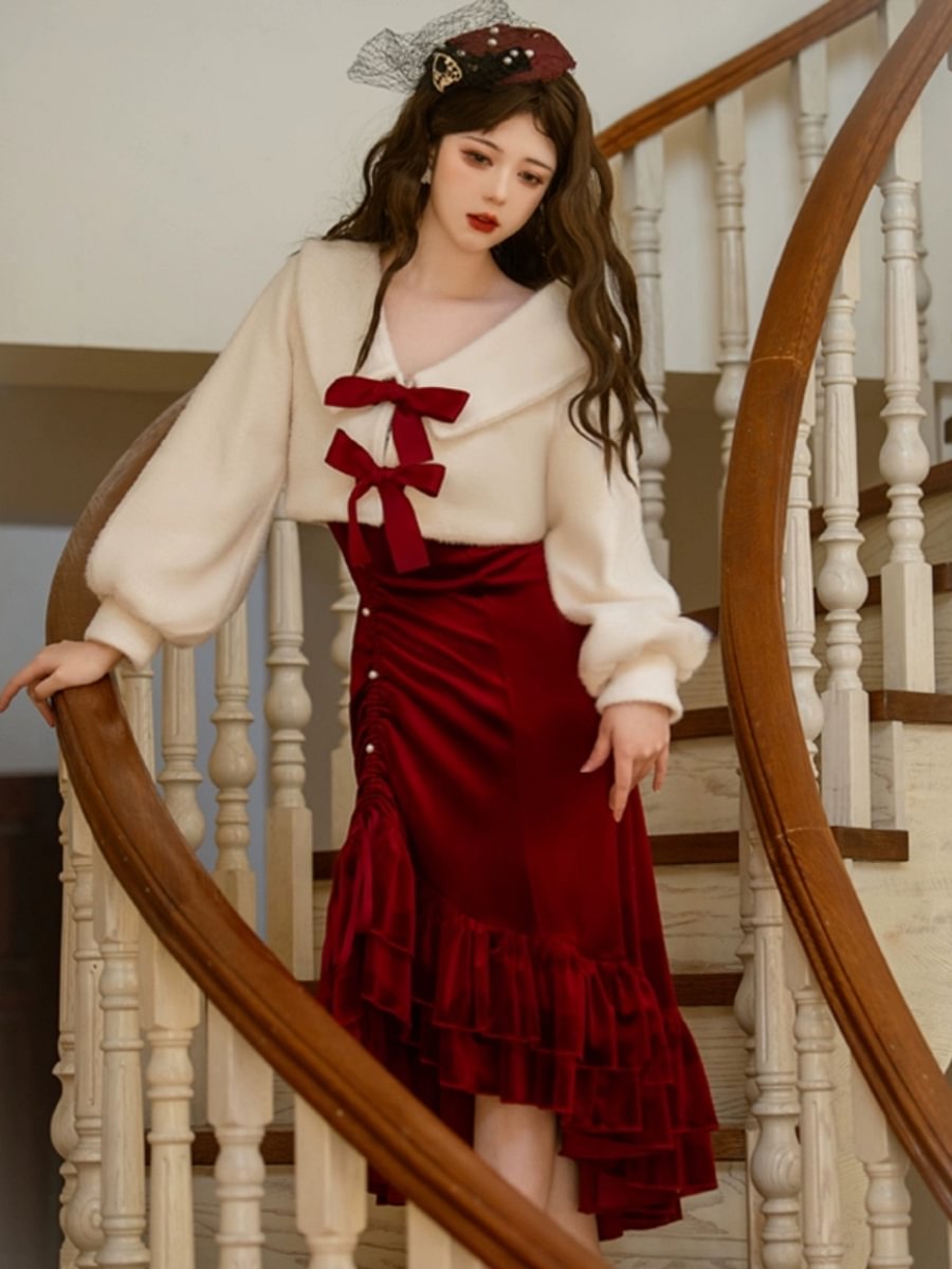 Classic Daughter Jsk Suspender Skirt Lolita Spring and Autumn Fishtail Skirt Dress Coat