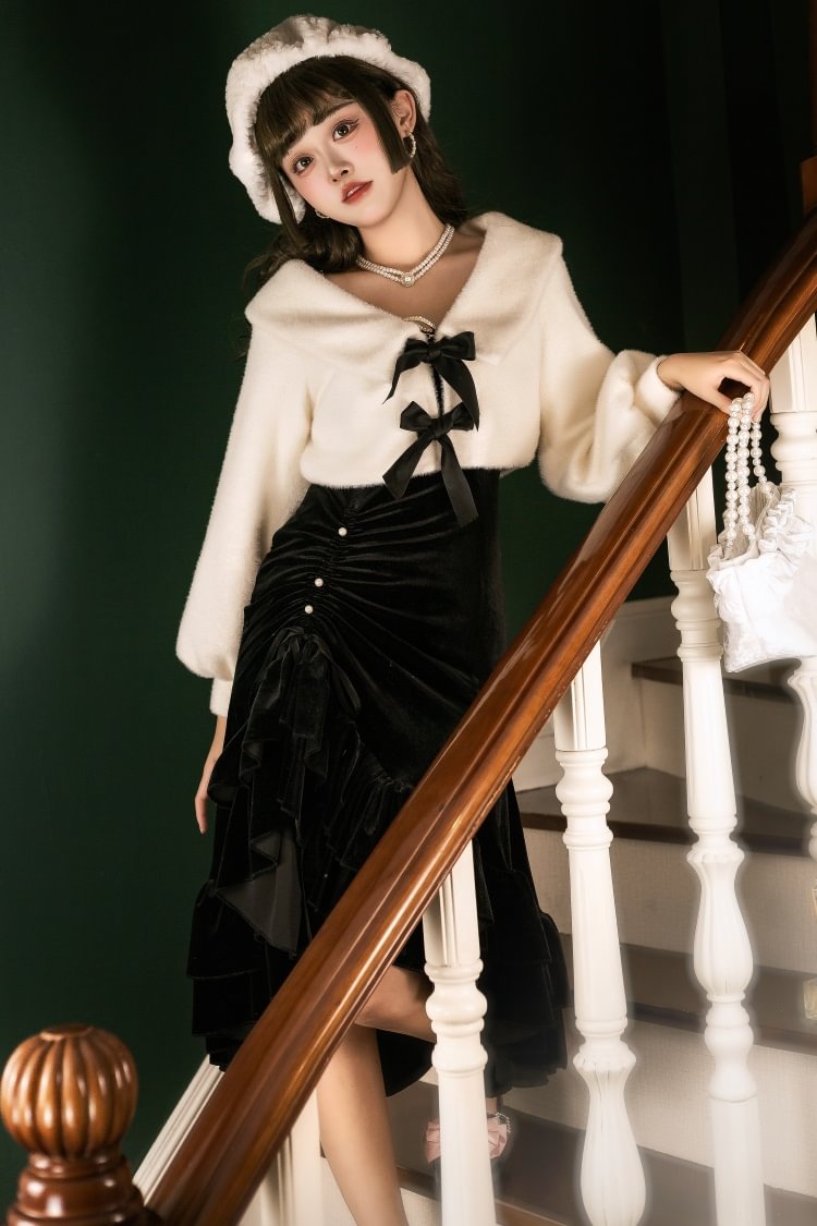 Classic Daughter Jsk Suspender Skirt Lolita Spring and Autumn Fishtail Skirt Dress Coat