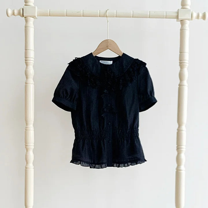 Classic Elegant Three-color Short-sleeved Inner Shirt Light Breathable Lolita Blouse Shirt