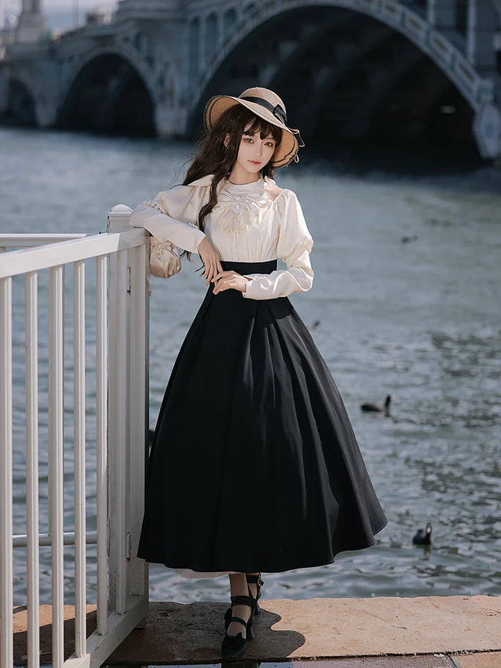 Classic Fake Two-piece Long-sleeved Pendulum Dress Autumn and Winter Lolita Long Dress