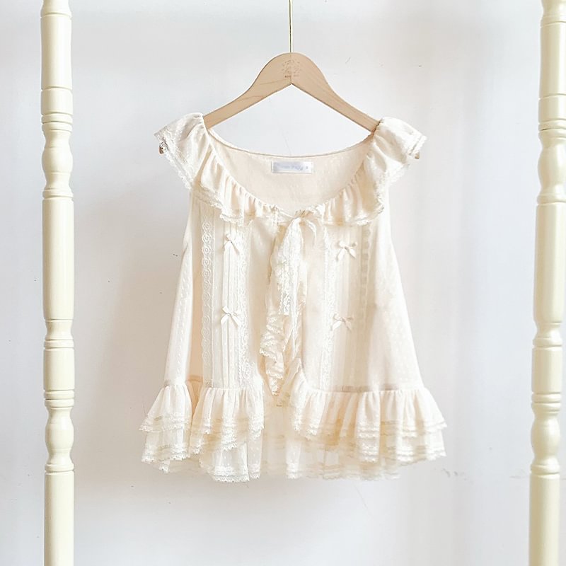 Classic Idyllic Four-color Versatile Lace Lace-up Vest Lolita Four-season Model