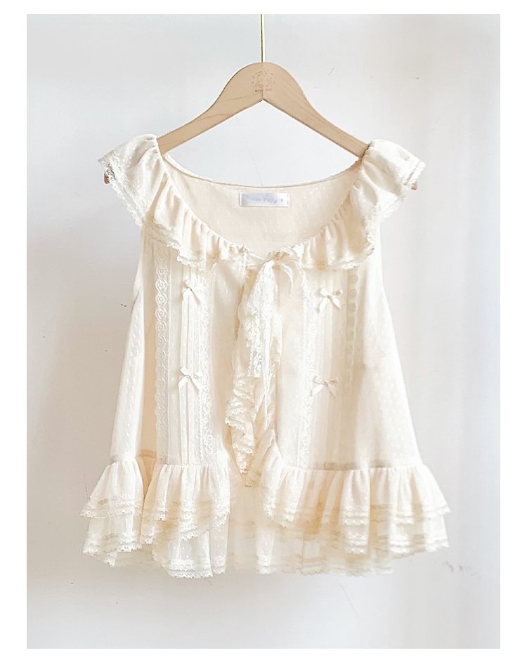 Classic Idyllic Four-color Versatile Lace Lace-up Vest Lolita Four-season Model