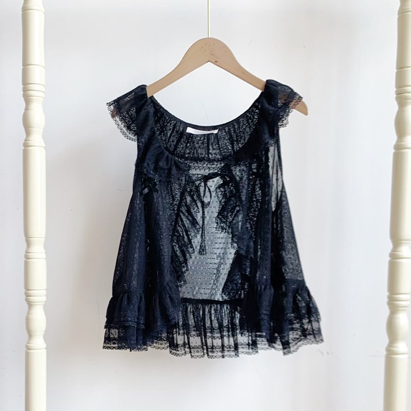 Classic Idyllic Four-color Versatile Lace Lace-up Vest Lolita Four-season Model