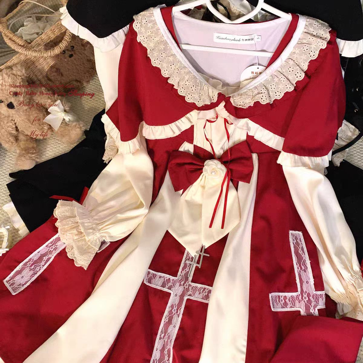 The Classic Black Red Rose Lolita OP Dress captures the timeless allure of vintage palace fashion. Featuring delicate lace, cross details, and rose accents, it balances elegance with gothic romance. The striking black and red color palette enhances its dramatic charm, while the refined silhouette highlights sophistication. Perfect for tea parties, gothic gatherings, or special events, this OP dress embodies the essence of classic Lolita grace with a touch of mysterious nobility.