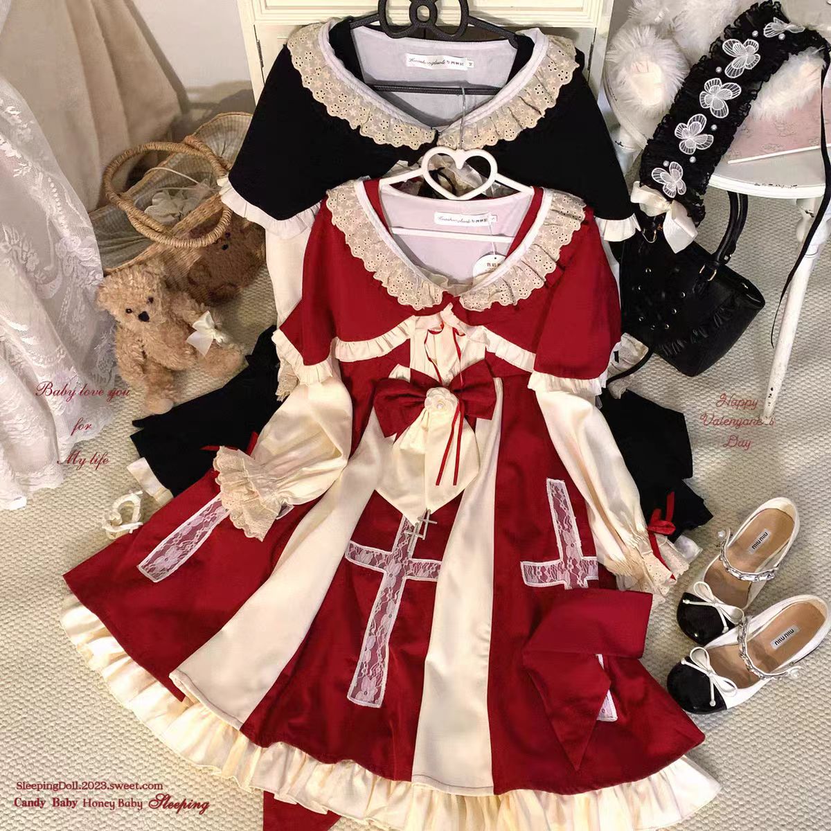 The Classic Black Red Rose Lolita OP Dress captures the timeless allure of vintage palace fashion. Featuring delicate lace, cross details, and rose accents, it balances elegance with gothic romance. The striking black and red color palette enhances its dramatic charm, while the refined silhouette highlights sophistication. Perfect for tea parties, gothic gatherings, or special events, this OP dress embodies the essence of classic Lolita grace with a touch of mysterious nobility.