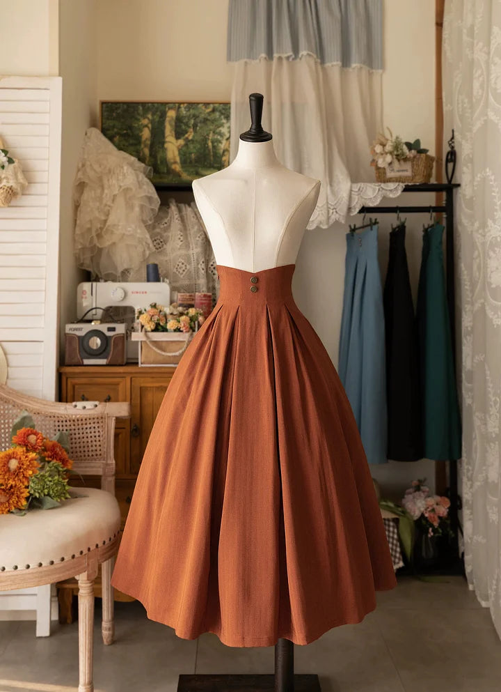 Classic Lolita French Elegant High Waist Skirt Vintage Long Skirt Set in Autumn Plus Size Graduation Ceremony Dress