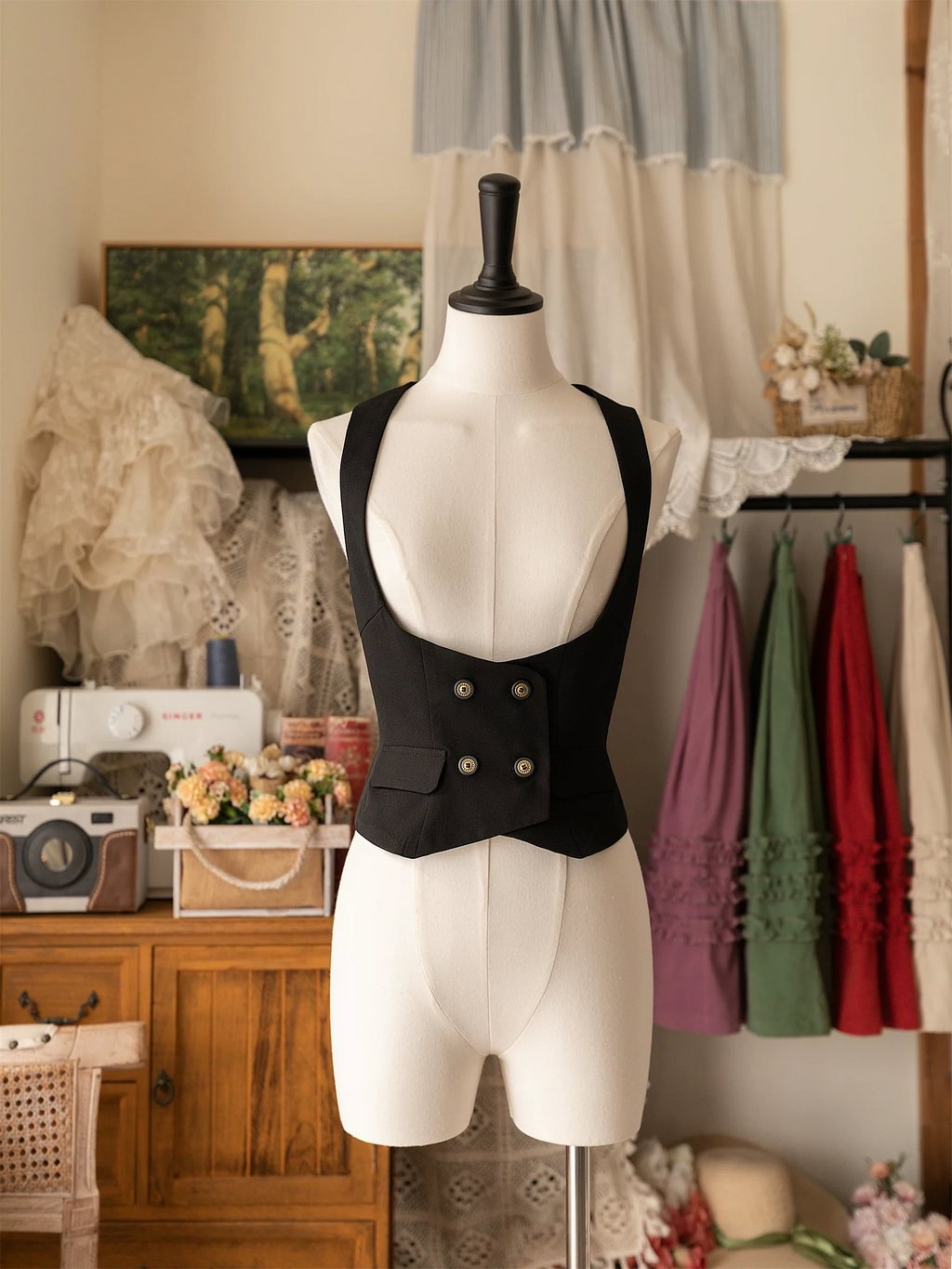 Lolita Vests Classic French Elegant Vintage Corset in Autumn Plus Size