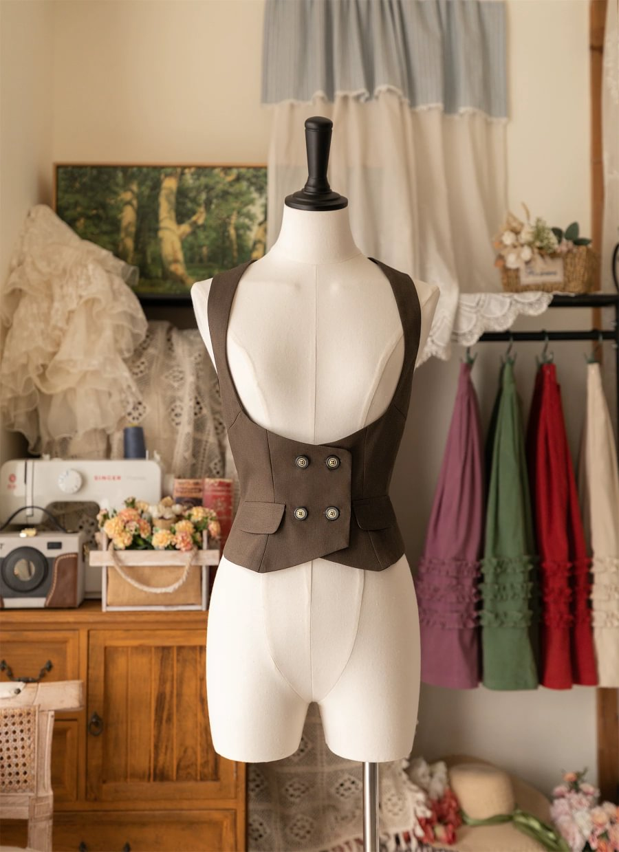 Lolita Vests Classic French Elegant Vintage Corset in Autumn Plus Size