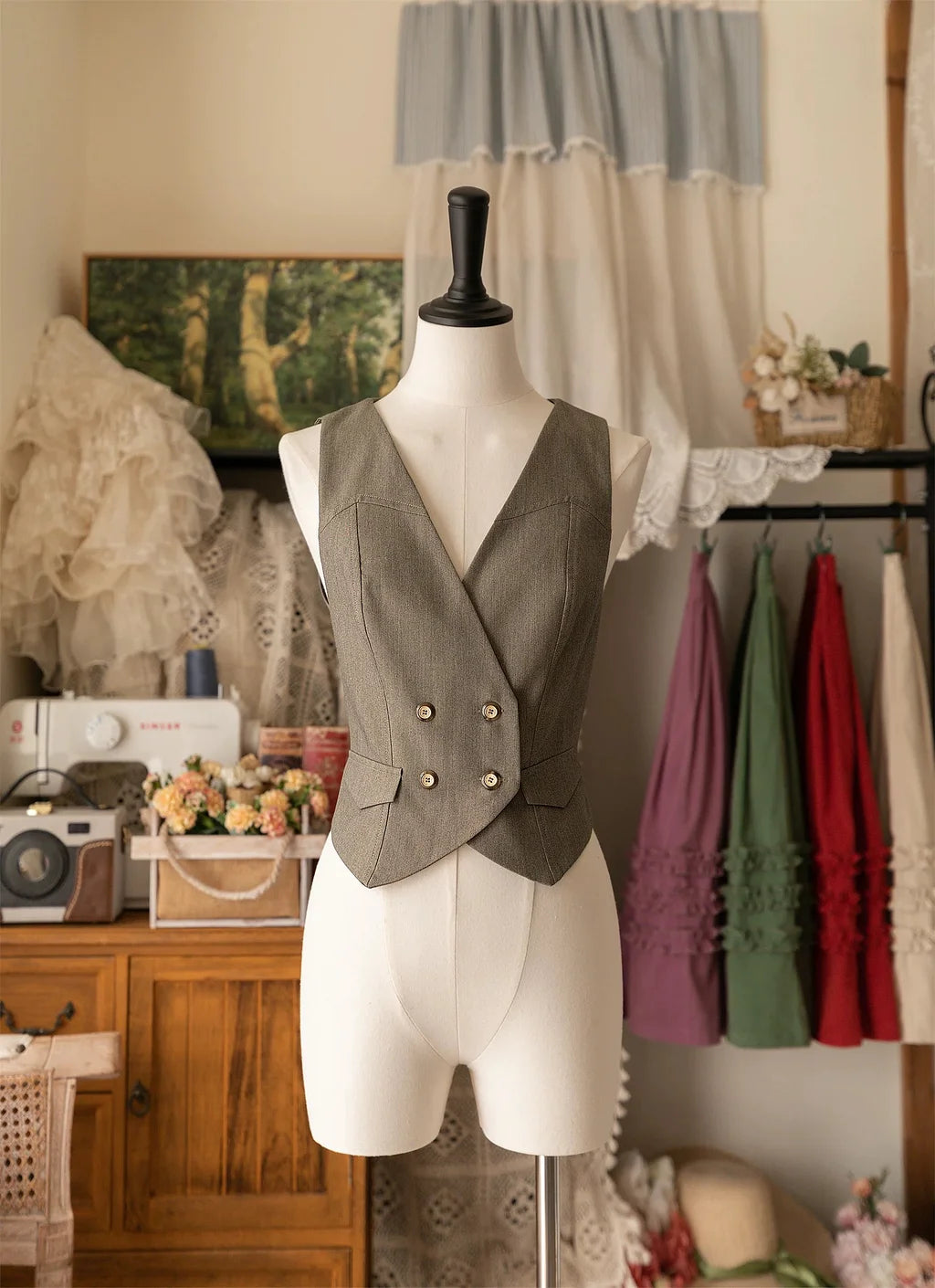 Lolita Vests Classic French Elegant Vintage in Autumn Plus Size