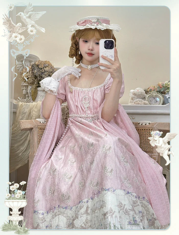 The Classic Green and Pink Lolita Dress is designed to capture the elegance of European court style with a touch of pastoral romance. Featuring delicate lace, graceful ruffles, and refined bow accents, it creates a noble yet sweet silhouette. The soft green and pink tones add freshness and femininity, balancing grandeur with countryside charm. Perfect for tea parties, photoshoots, or special occasions, this dress embodies timeless elegance and the whimsical essence of Lolita fashion.