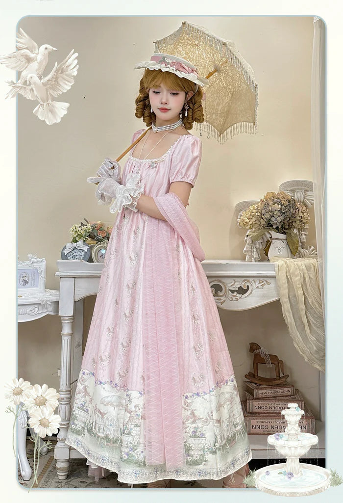 The Classic Green and Pink Lolita Dress is designed to capture the elegance of European court style with a touch of pastoral romance. Featuring delicate lace, graceful ruffles, and refined bow accents, it creates a noble yet sweet silhouette. The soft green and pink tones add freshness and femininity, balancing grandeur with countryside charm. Perfect for tea parties, photoshoots, or special occasions, this dress embodies timeless elegance and the whimsical essence of Lolita fashion.