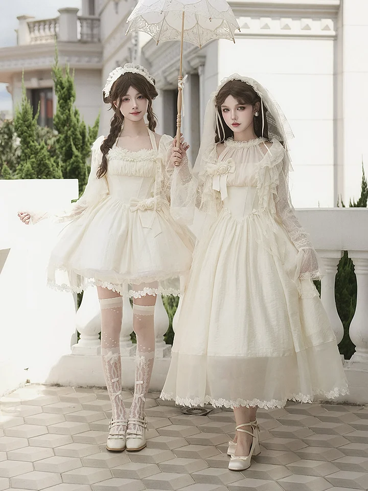 Wedding Lolita Enchanting White Gowns Long Versions Neck Dress Gemini Summer