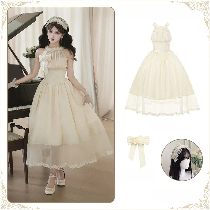 Wedding Lolita Enchanting White Gowns Long Versions Neck Dress Gemini Summer