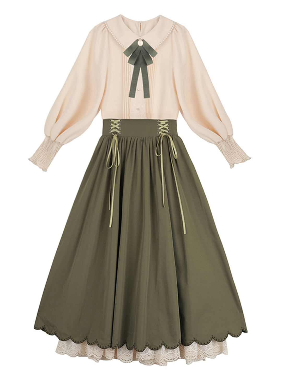 Classic Lolita Qi Loita Outfit Green Purple Dress Style French Retro Court Dress