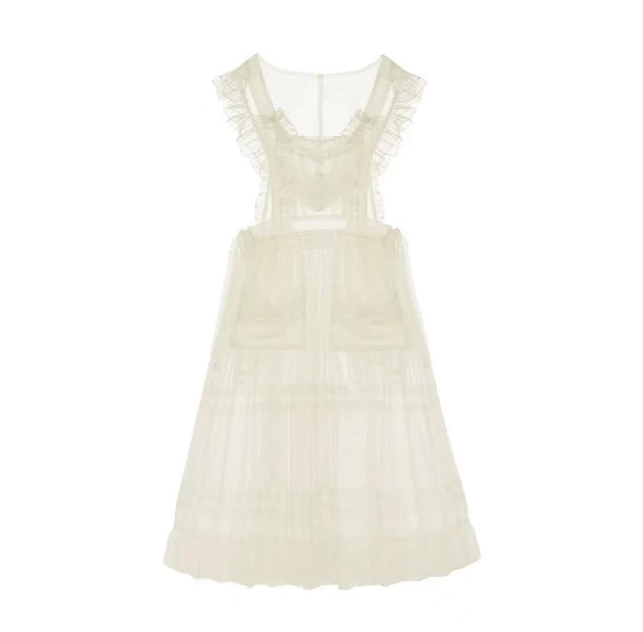 Classic Rustic Print Short Sleeve Lace Long Dress Lolita