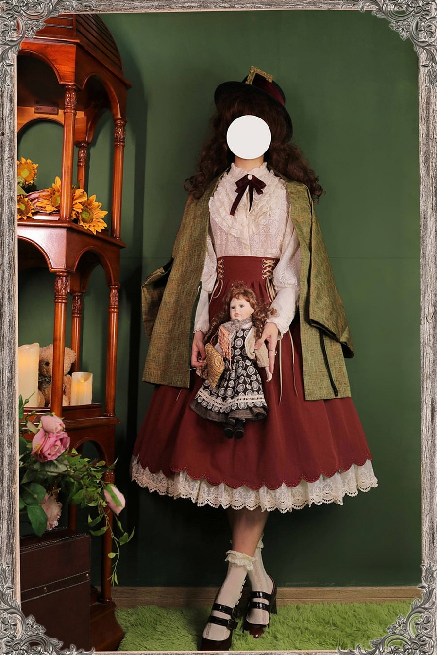 Classic Solid Color Strappy High Waist Embroidery Long SK Lolita Dresses